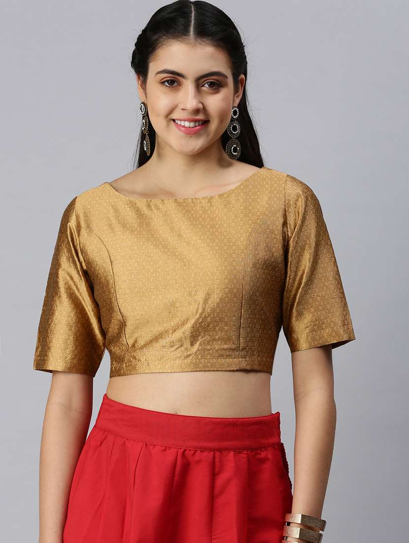 gold self designed blouse