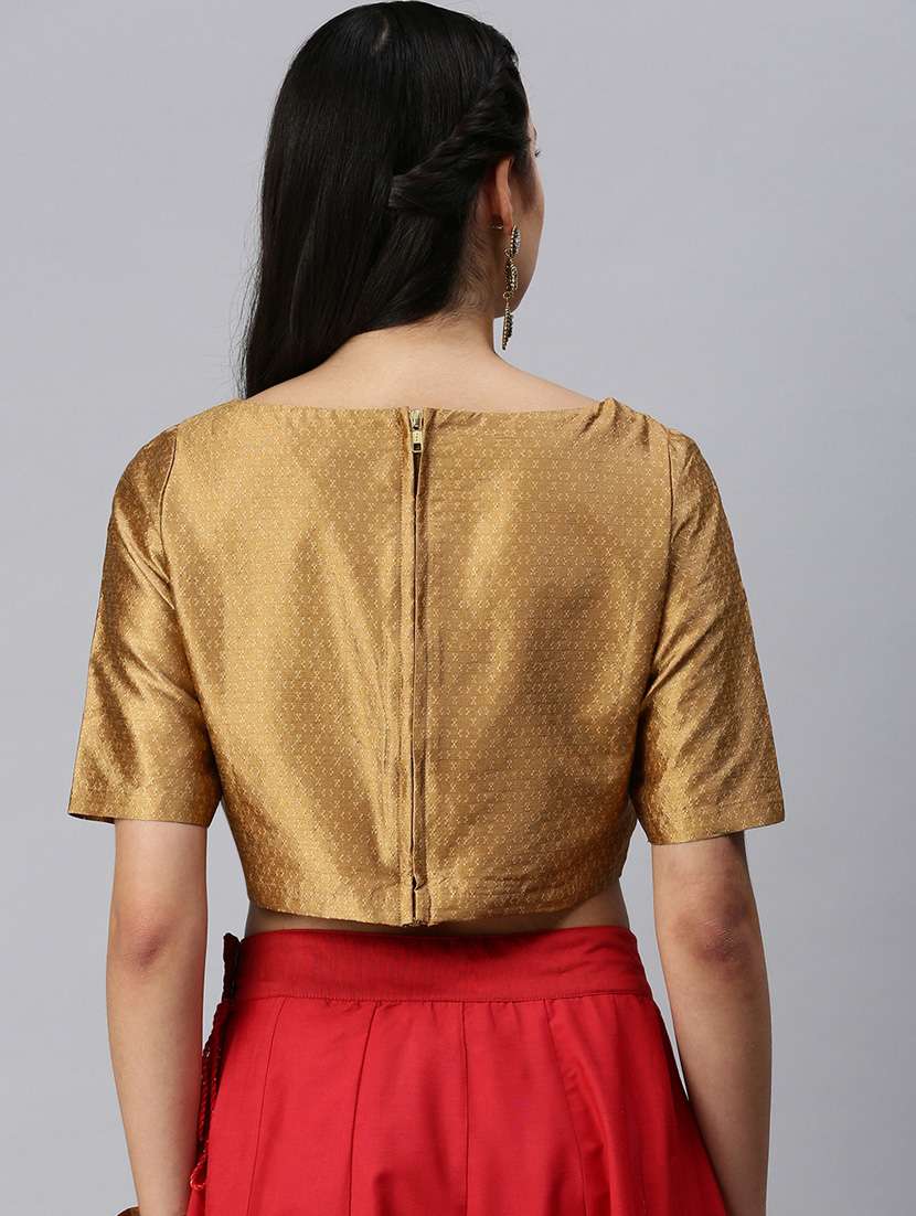 gold self designed blouse - 18290418 -  Standard Image - 2
