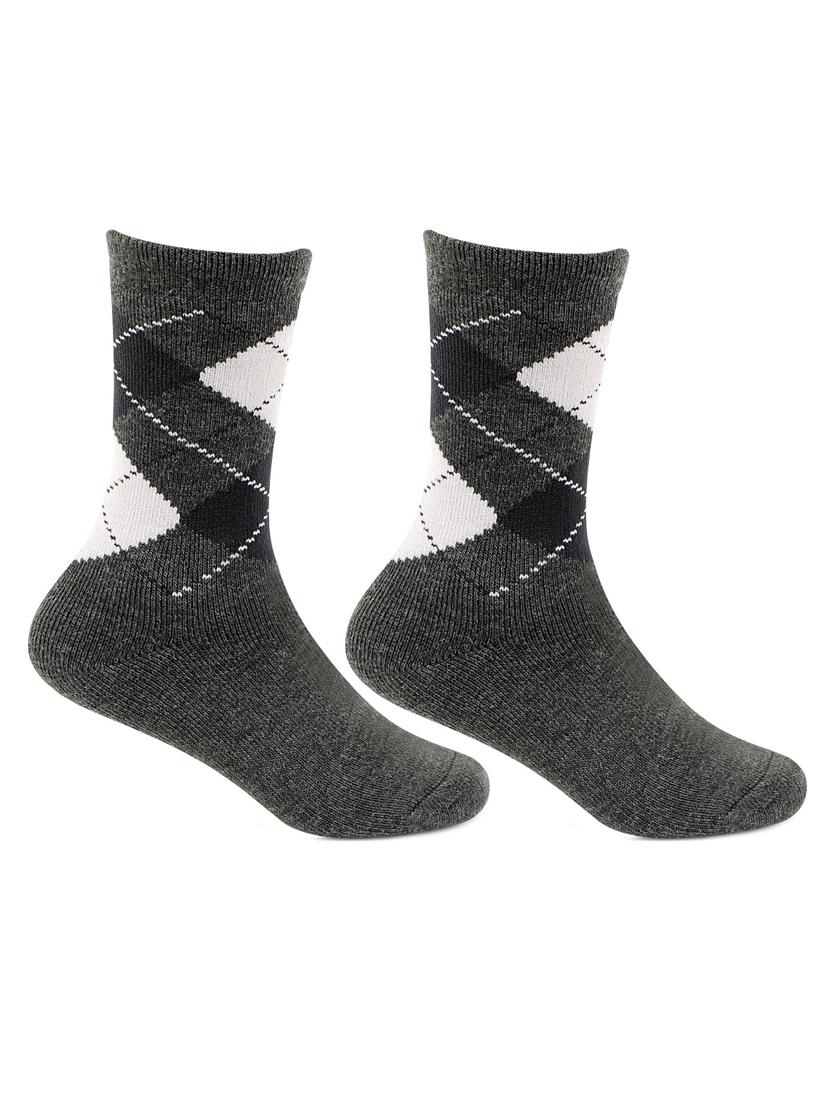 grey printed above ankle length socks 