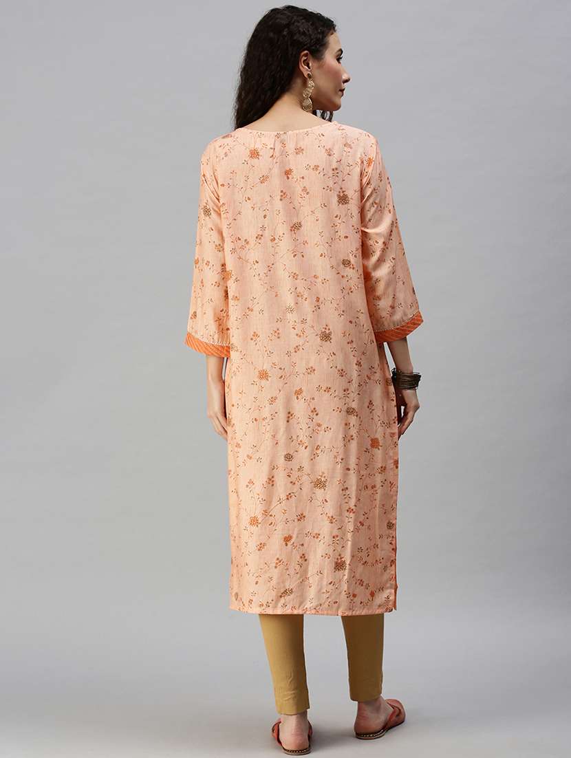 women's straight kurta - 18292985 - Standard Image - 2