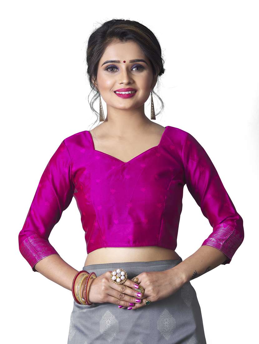 grey silk blend banarasi saree with blouse - 18293259 -  Standard Image - 2