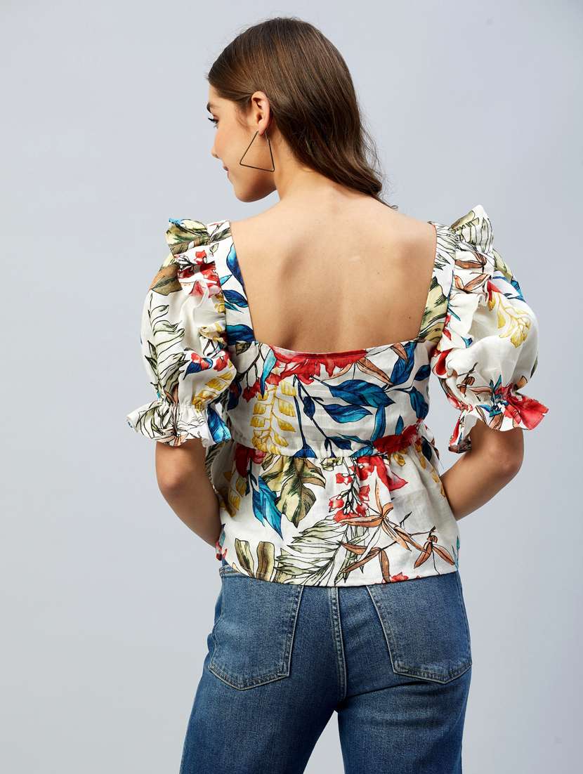 square neck floral top - 18293742 -  Standard Image - 2