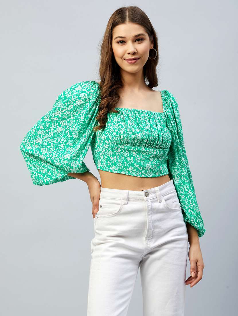 square neck floral top