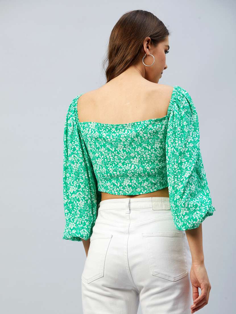 square neck floral top - 18293743 -  Standard Image - 2