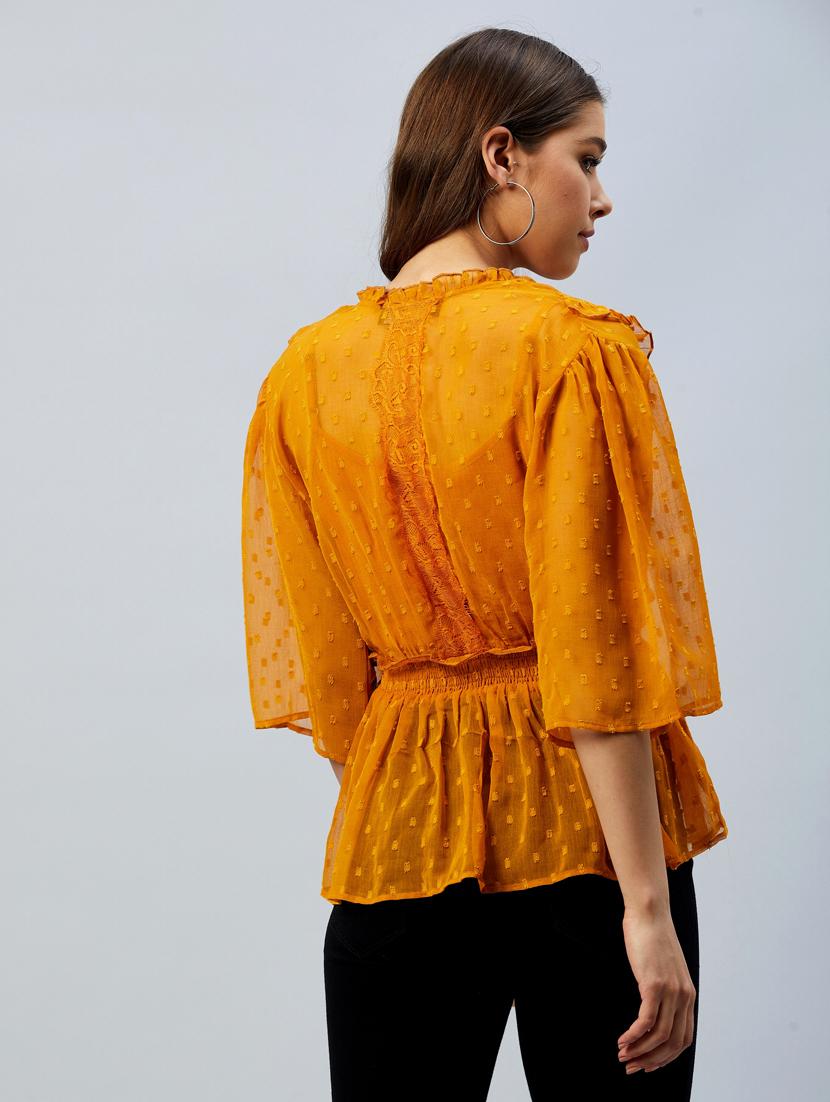 frill detail peplum top - 18293745 - Standard Image - 2