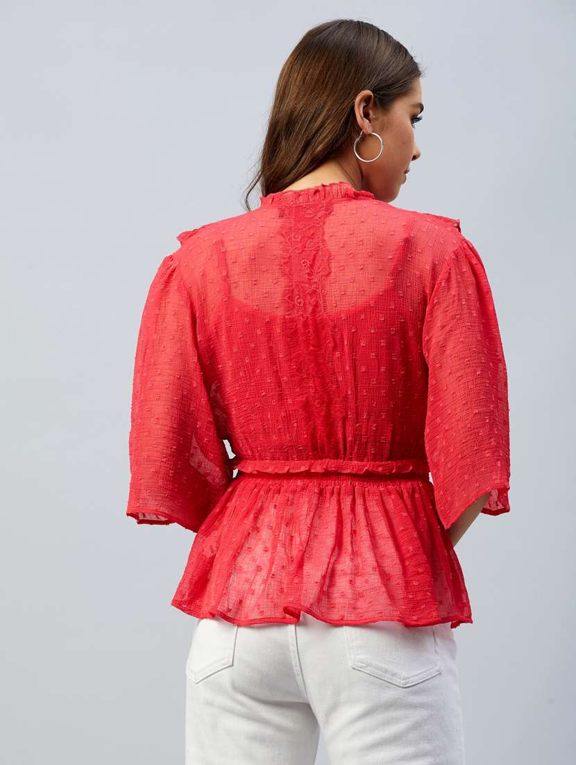 women's peplum v neck top - 18293746 -  Standard Image - 2