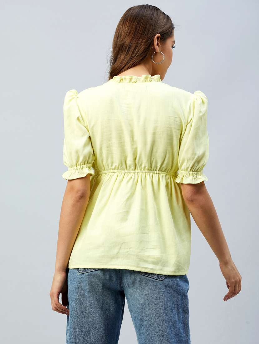 square neck solid peplum top - 18293749 -  Standard Image - 2