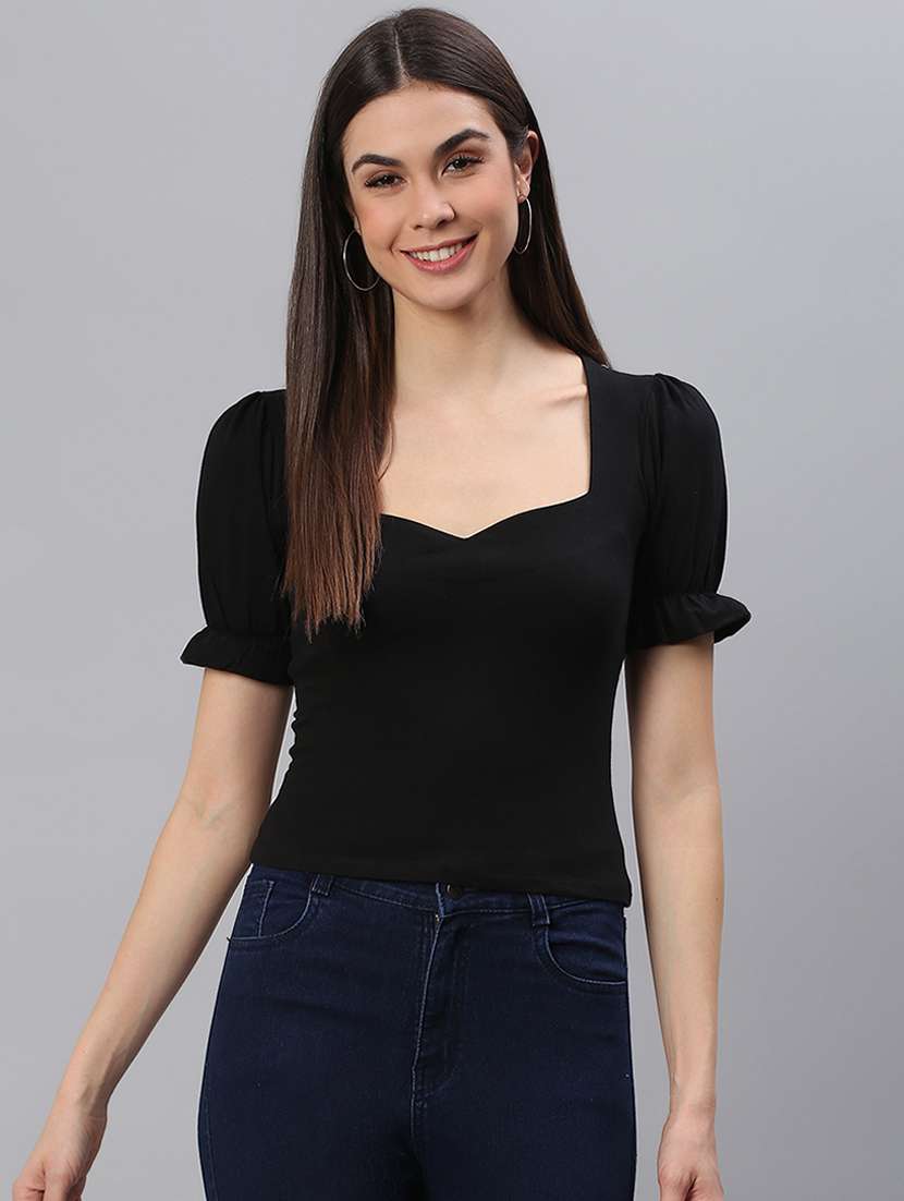 sweetheart neck solid top