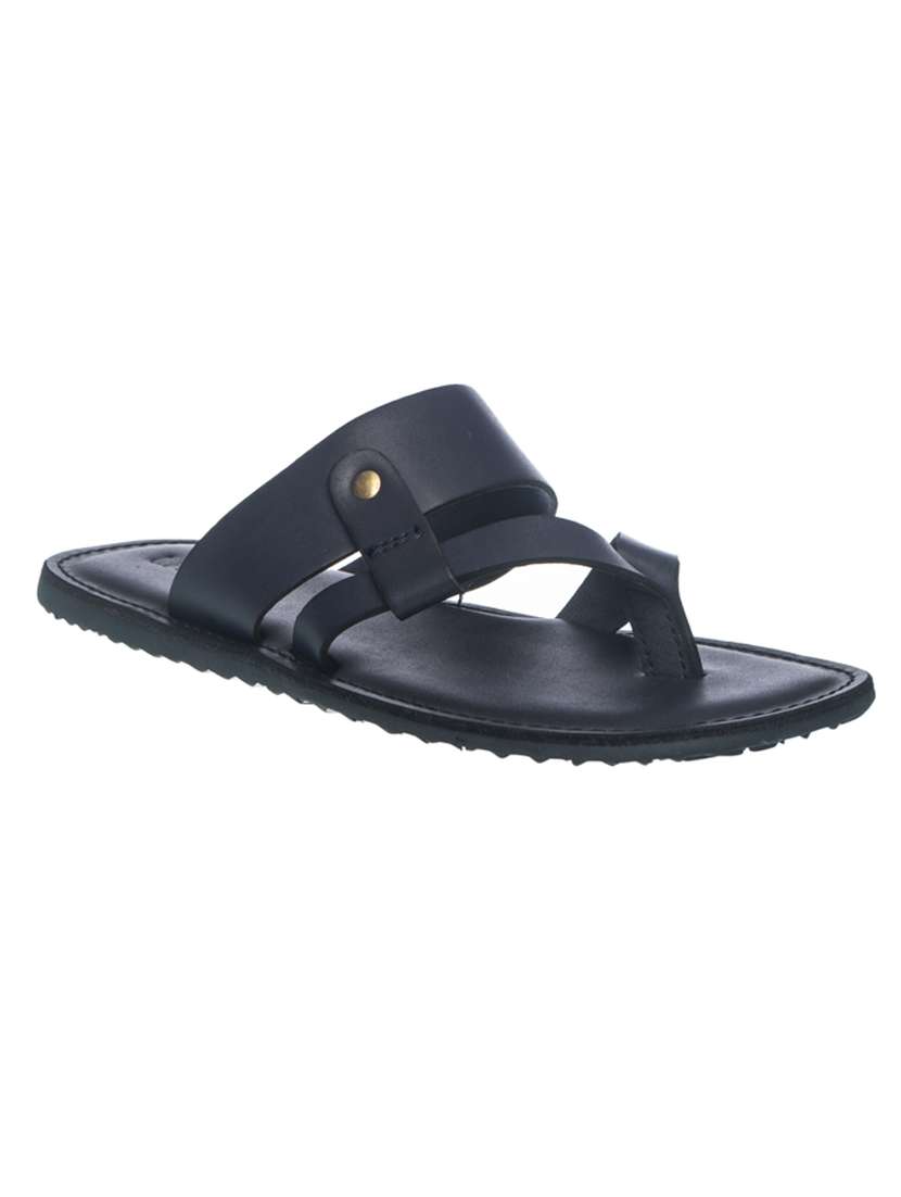 navy synthetic & mesh sandals