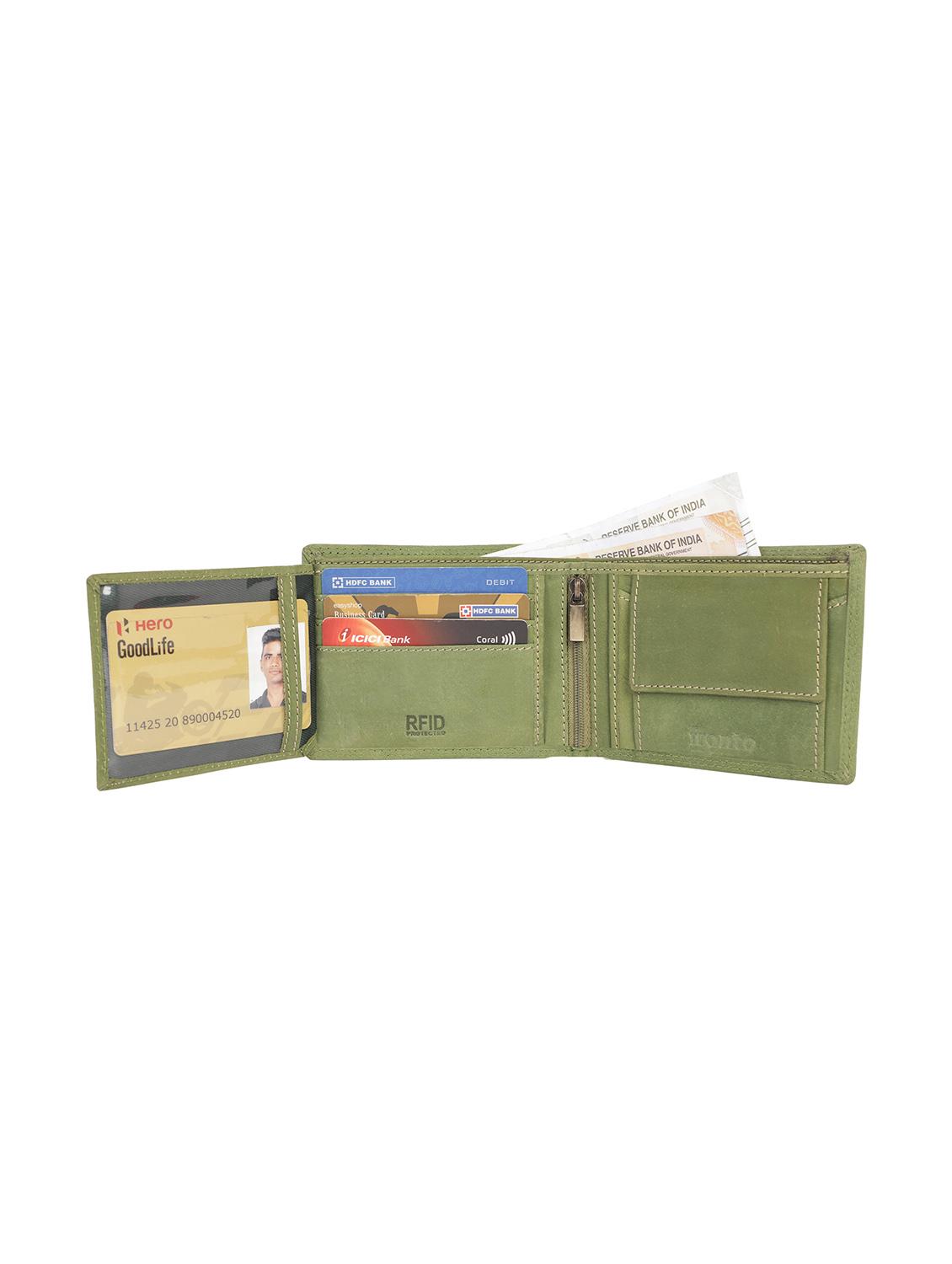 green genuine leather wallet - 18294058 - Standard Image - 2