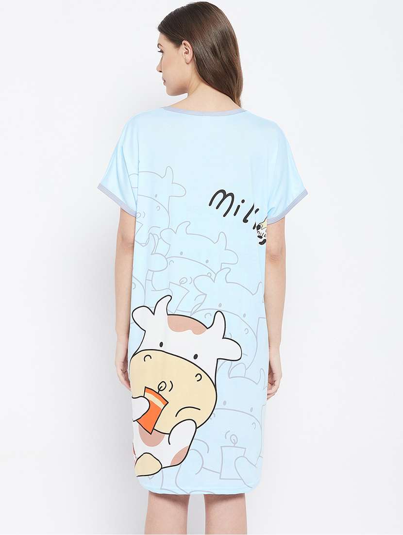 round neck printed sleepshirts - 18294275 - Standard Image - 2