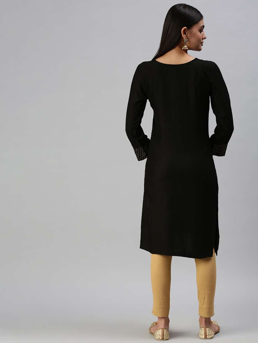 women's straight kurta - 18294798 - Standard Image - 2