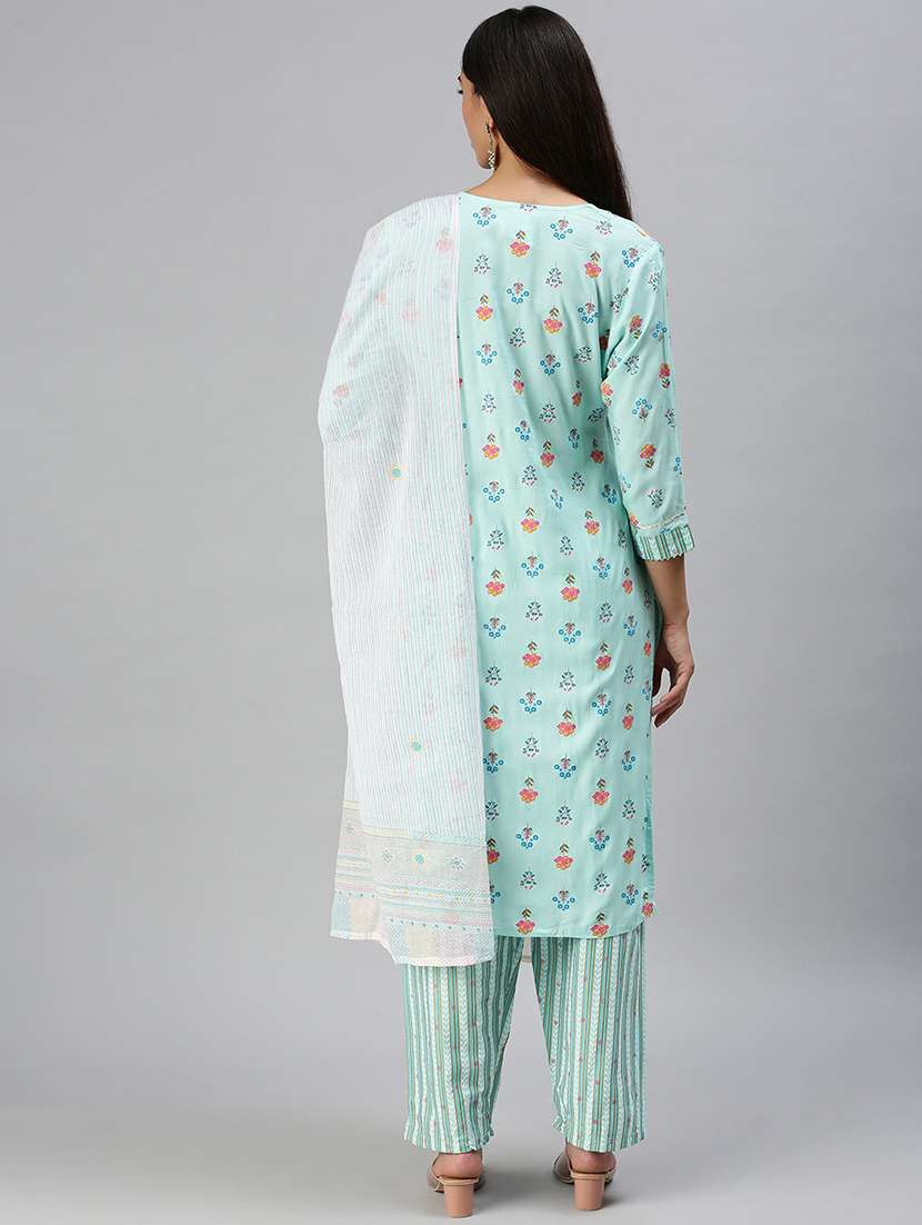 women floral notch neck kurta pant set with dupatta - 18294875 -  Standard Image - 2