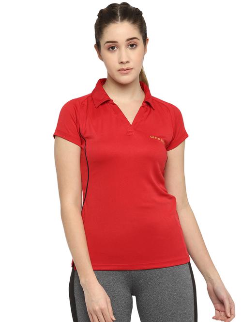 polo neck solid tee - 18295011 -  Standard Image - 0