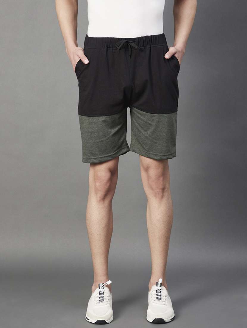 black color-blocked short