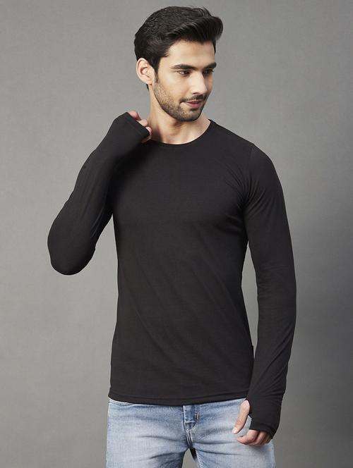 black solid t-shirt - 18297509 - Standard Image - 0