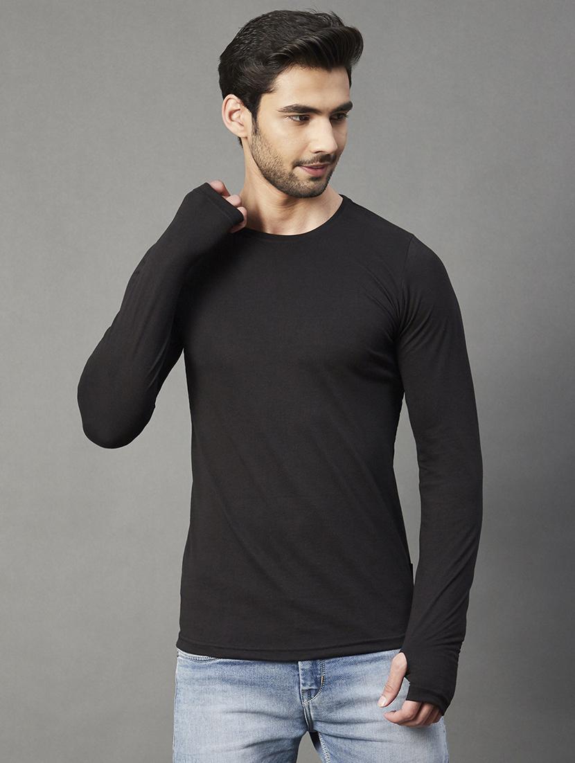 black solid t-shirt - 18297509 - Zoom Image - 0