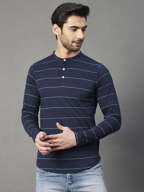 navy-blue striped t-shirt - 18297512 - Standard Image - 0