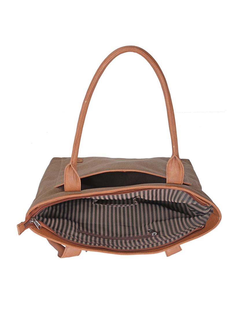 tan solid regular handbag - 18297693 - Standard Image - 2