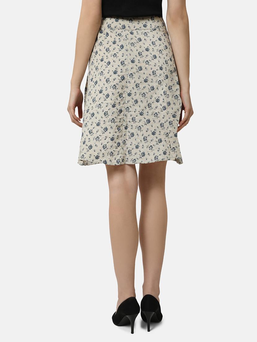 mid rise printed flared skirt - 18297823 - Standard Image - 2