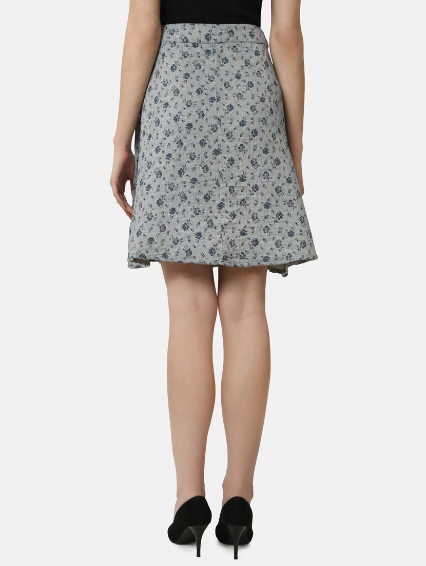 mid rise printed flared skirt - 18297827 - Standard Image - 2