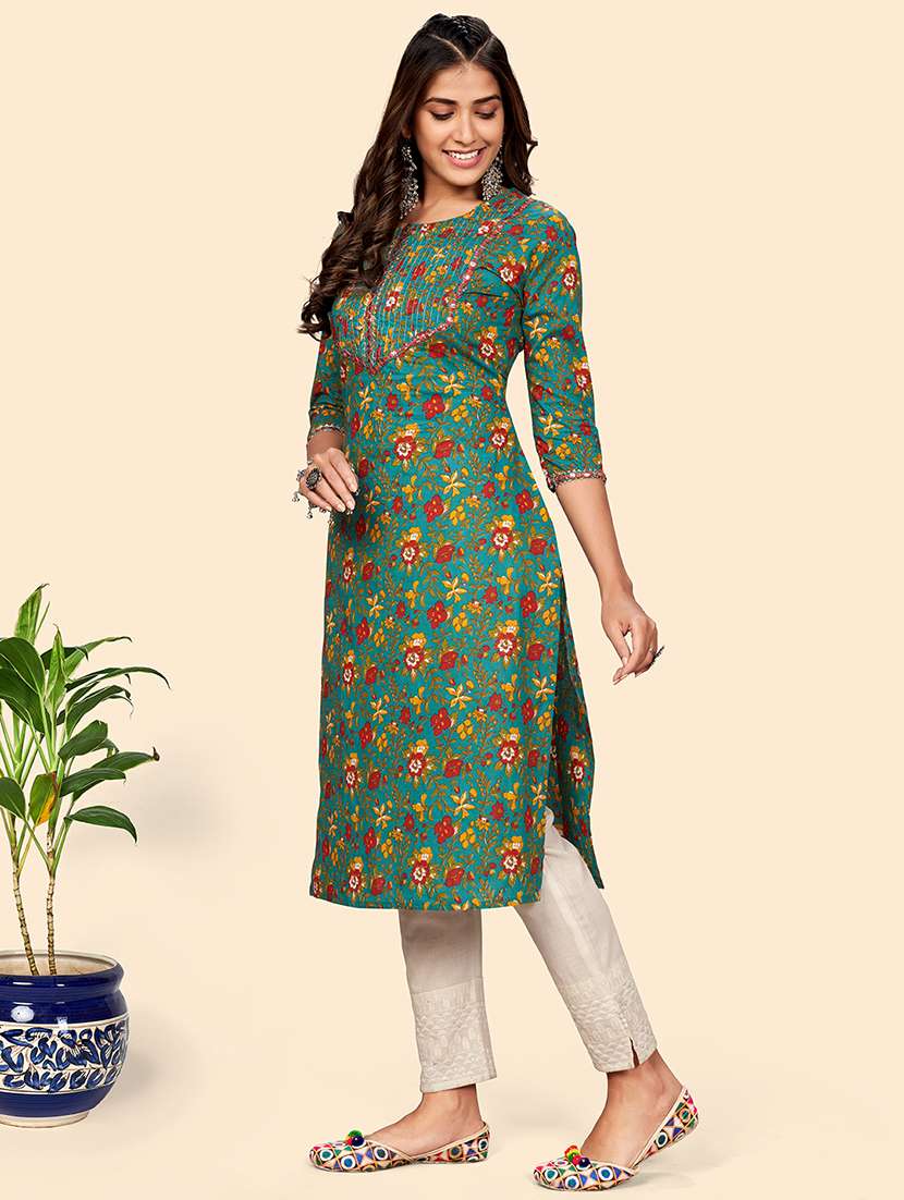 women's straight kurta - 18298252 - Standard Image - 2