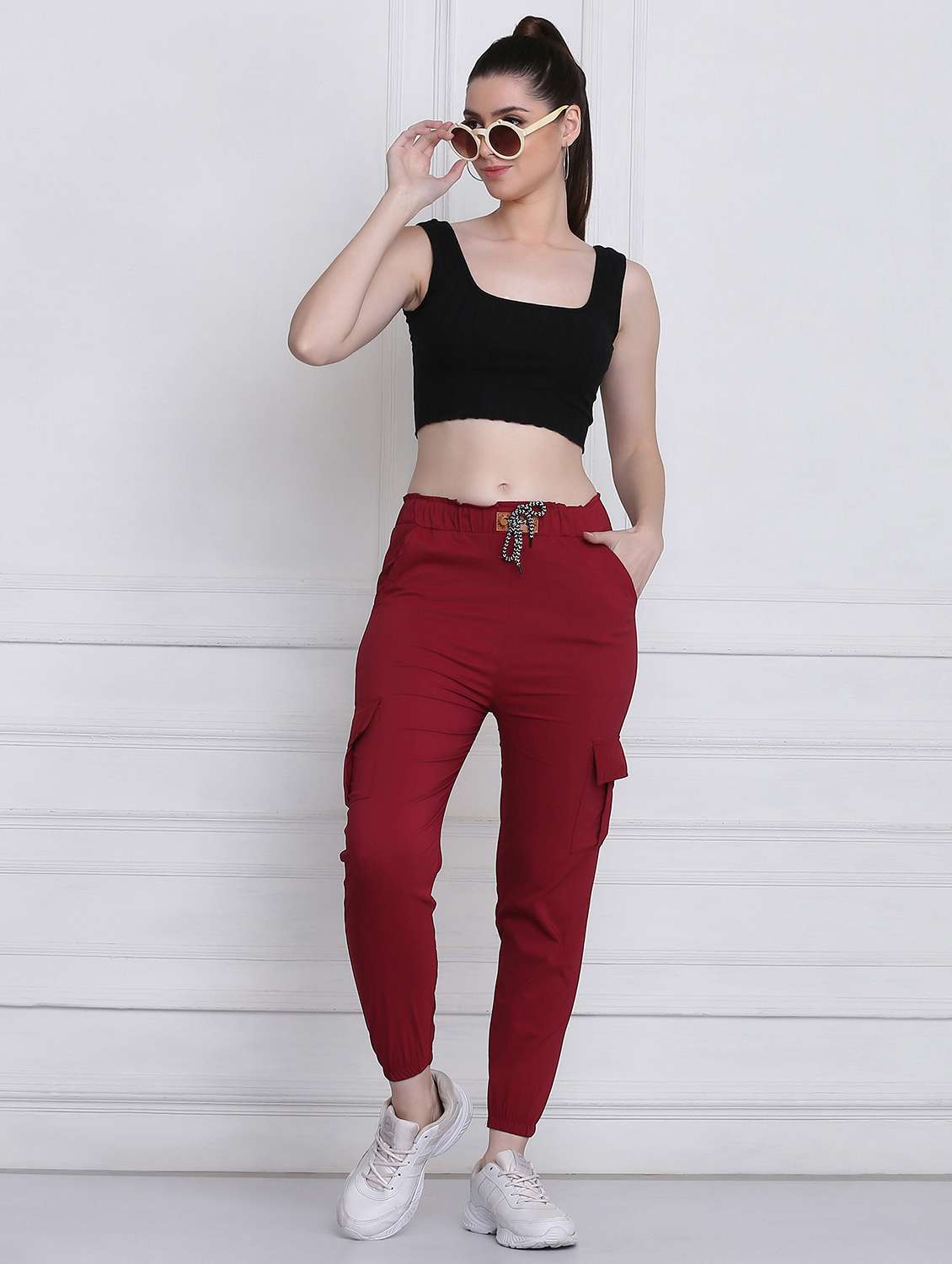 Drawstring Waist Solid Jogger