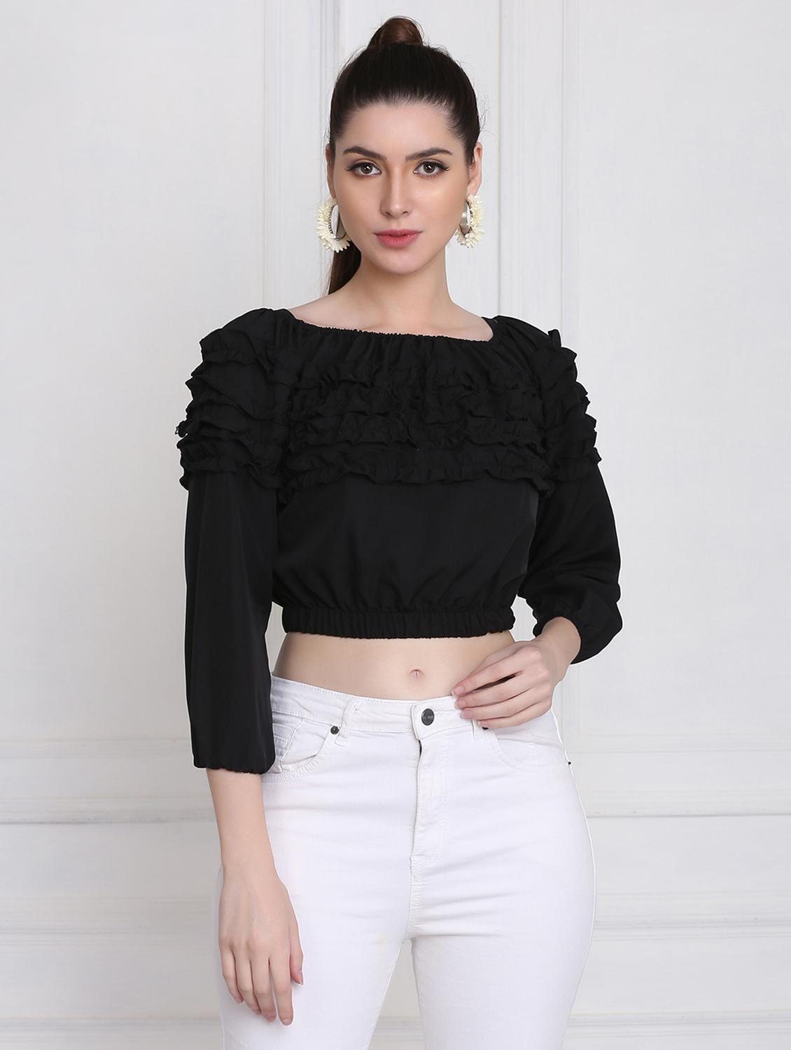women's crop square neck top - 18298468 - Zoom Image - 0
