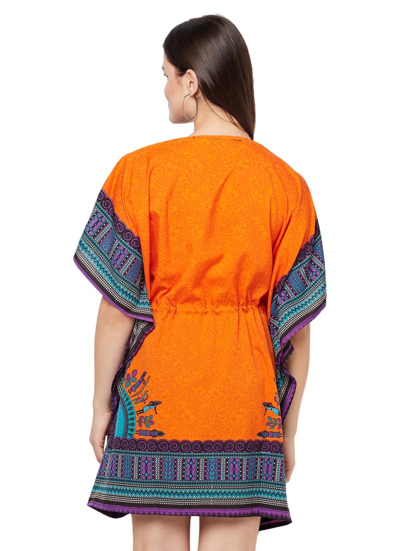 v-neck printed kaftan dress - 18298854 - Standard Image - 2