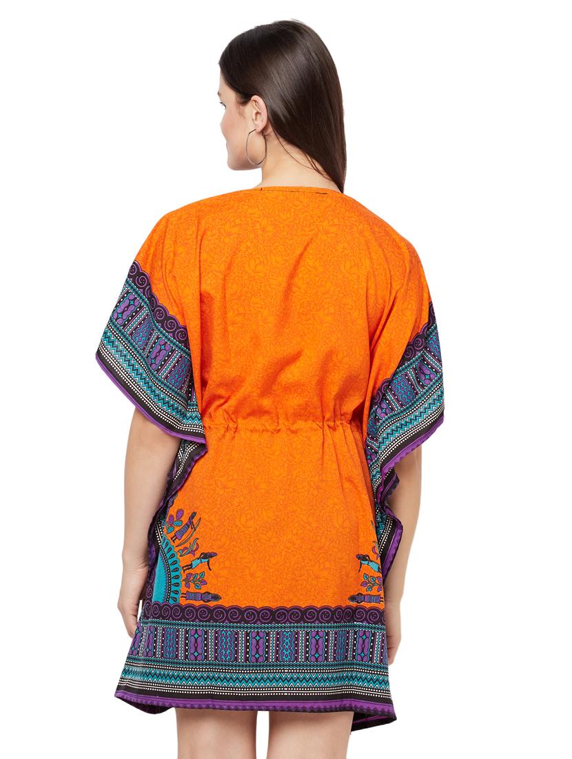 v-neck printed kaftan dress - 18298855 - Standard Image - 2