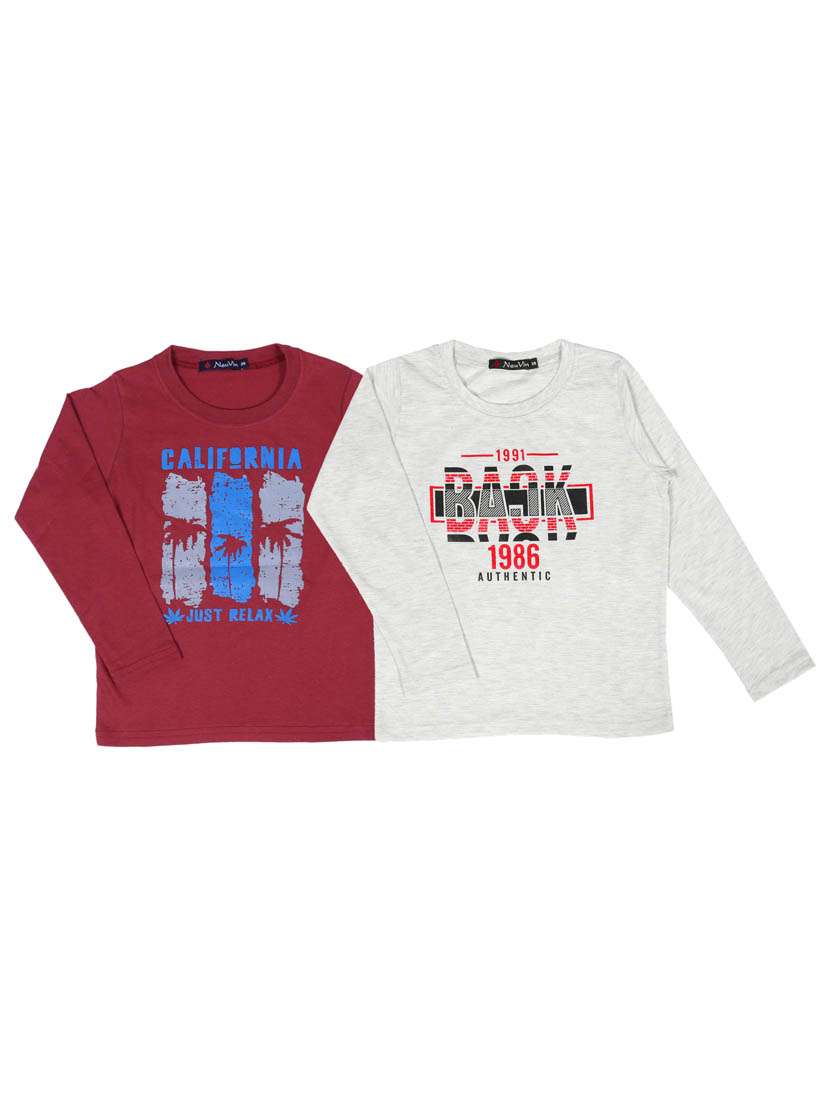 set of 2 pcs printed t-shirt