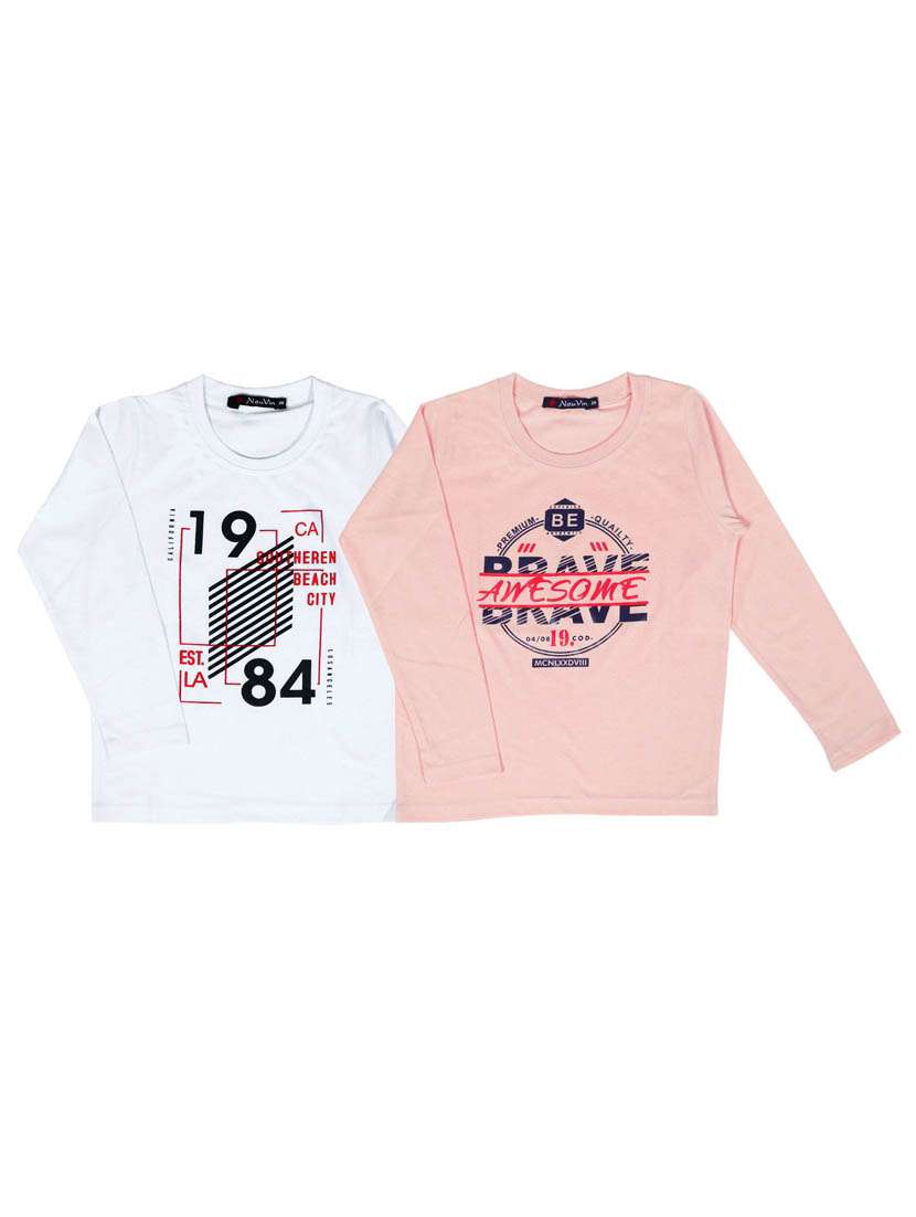 set of 2 pcs printed t-shirt