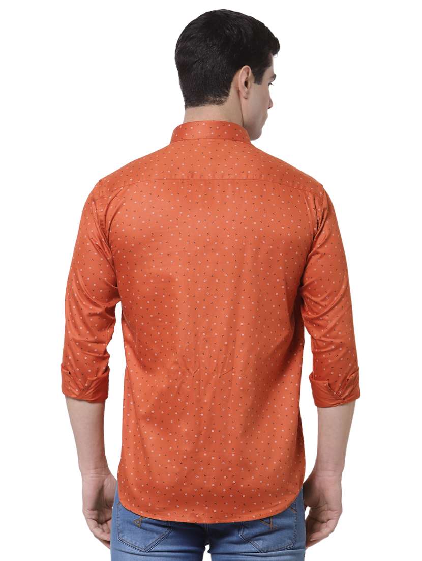 orange printed casual shirt - 18299757 - Standard Image - 2