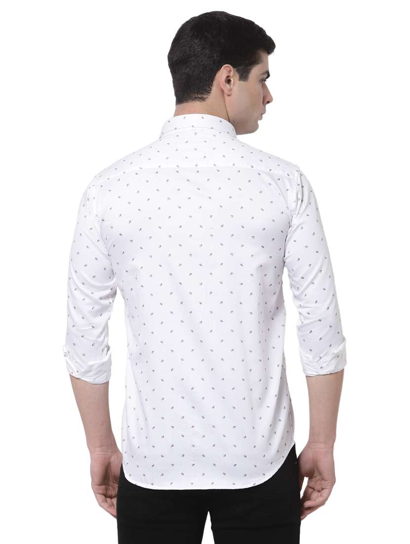 white printed casual shirt - 18299761 -  Standard Image - 2