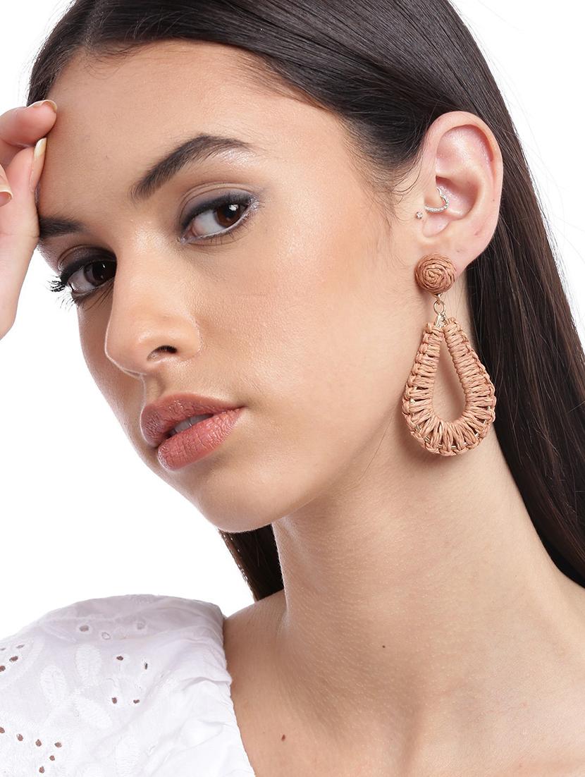 brown metal drop earring - 18299792 - Standard Image - 2