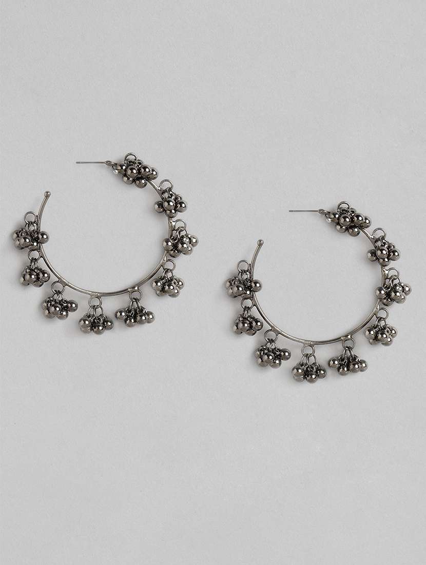 silver metal hoop earring