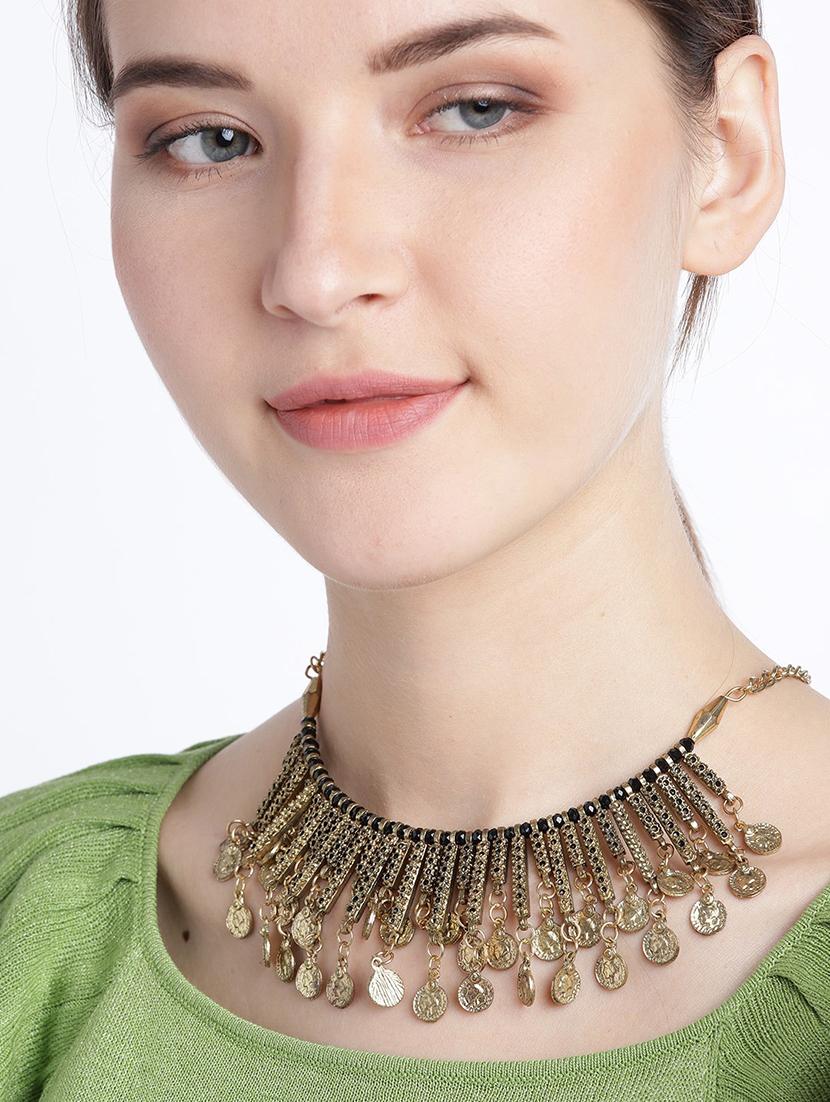 gold metal necklace - 18300559 - Standard Image - 2