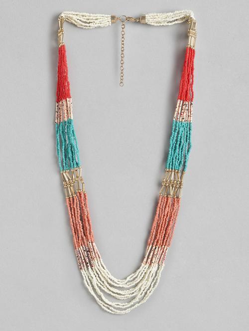 multi colored metal long necklace - 18300569 - Standard Image - 0