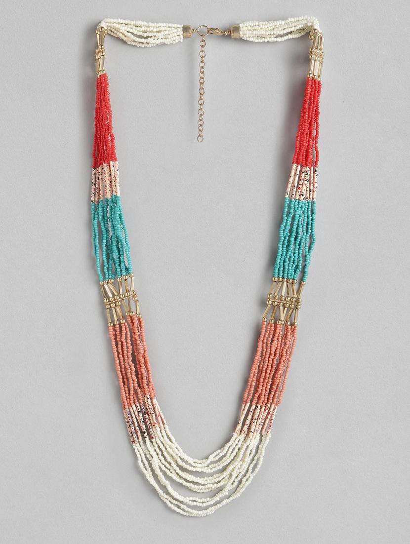 multi colored metal long necklace - 18300569 - Zoom Image - 0