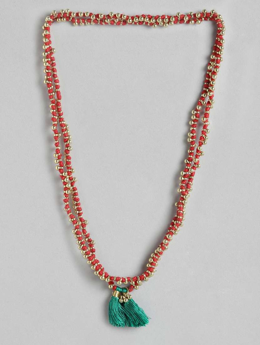 red wool necklace