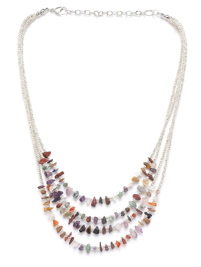 multi colored metal necklace