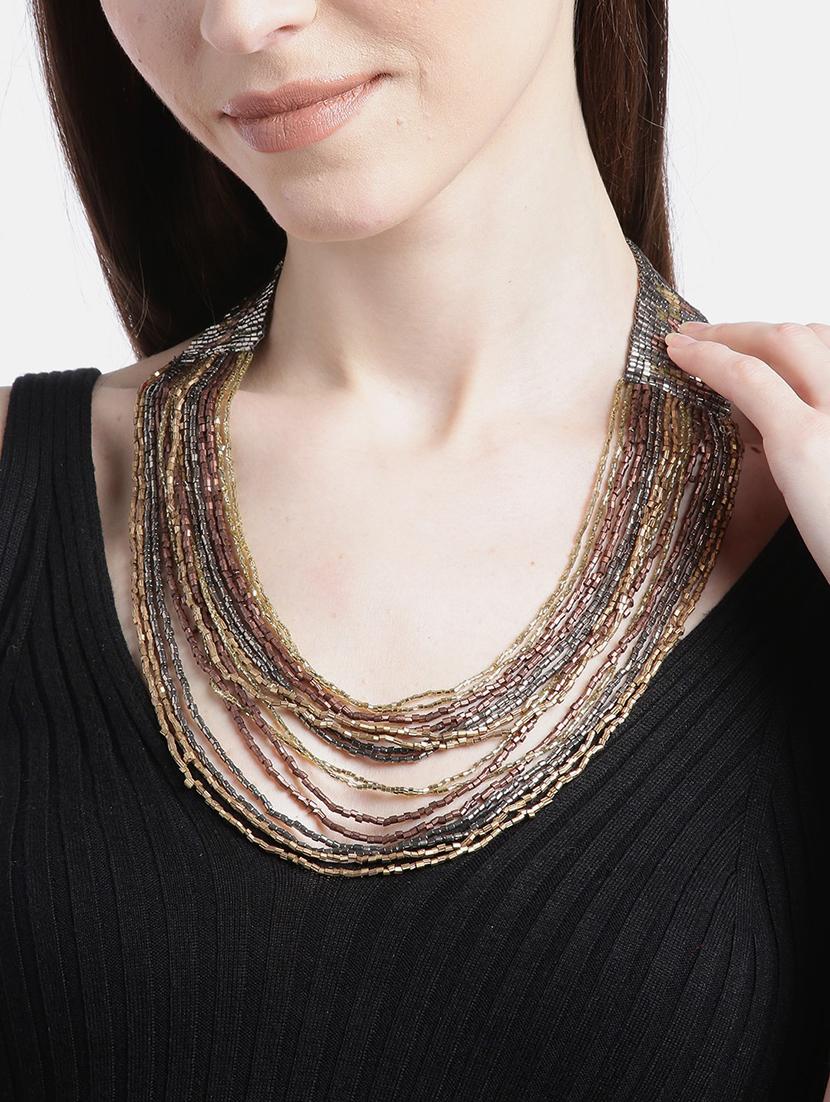 brown metal necklace - 18300581 - Standard Image - 2