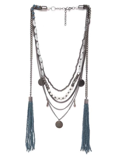 silver metal necklace - 18300585 - Standard Image - 0