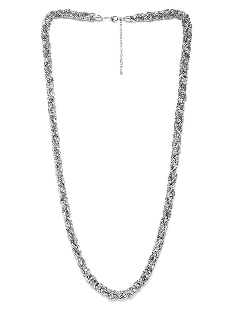 silver metal long necklace - 18300600 - Zoom Image - 0