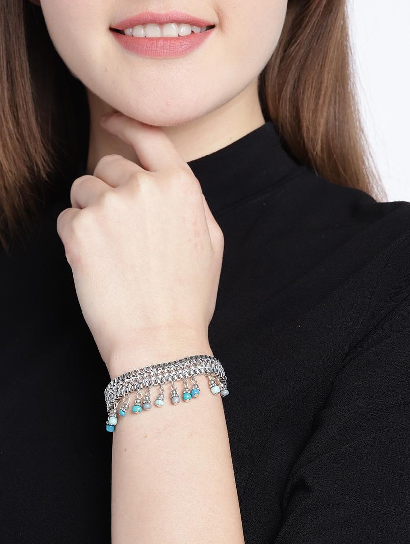 blue cotton links bracelet - 18300608 - Standard Image - 2