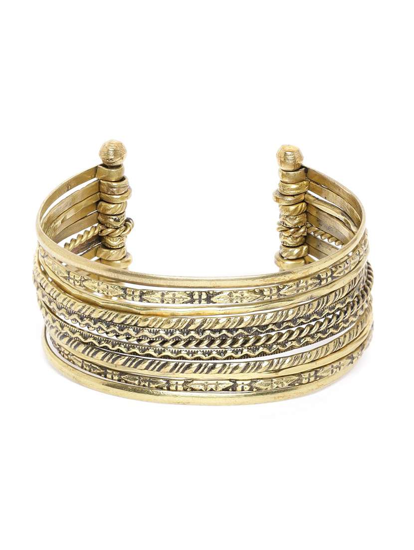 gold brass cuffs bracelet