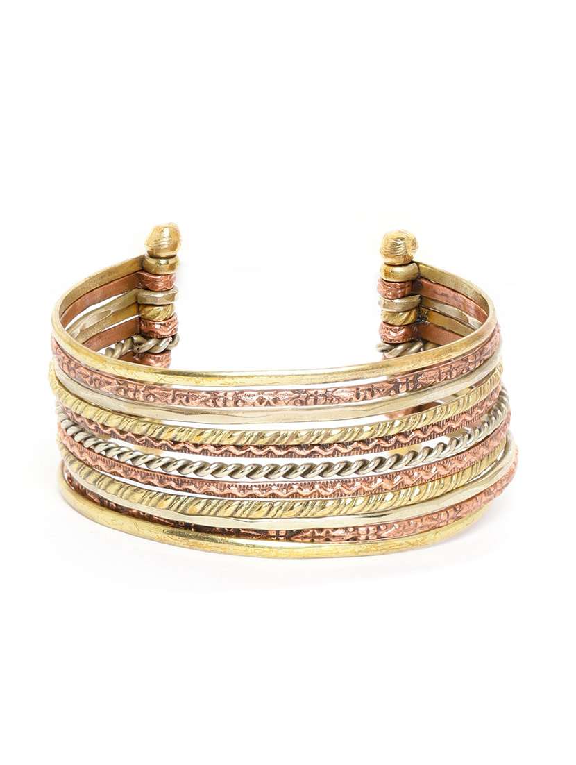 multi colored brass cuffs bracelet