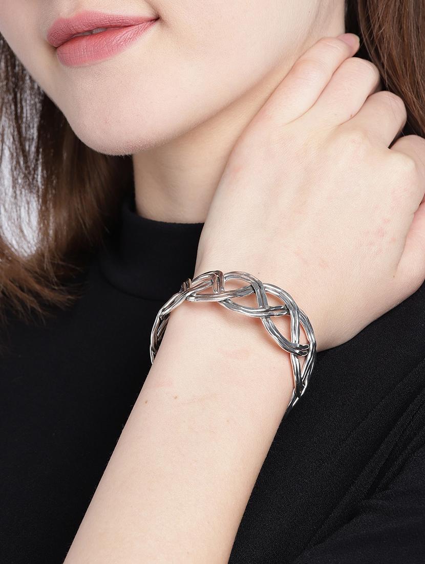 silver brass cuffs bracelet - 18300623 - Standard Image - 2