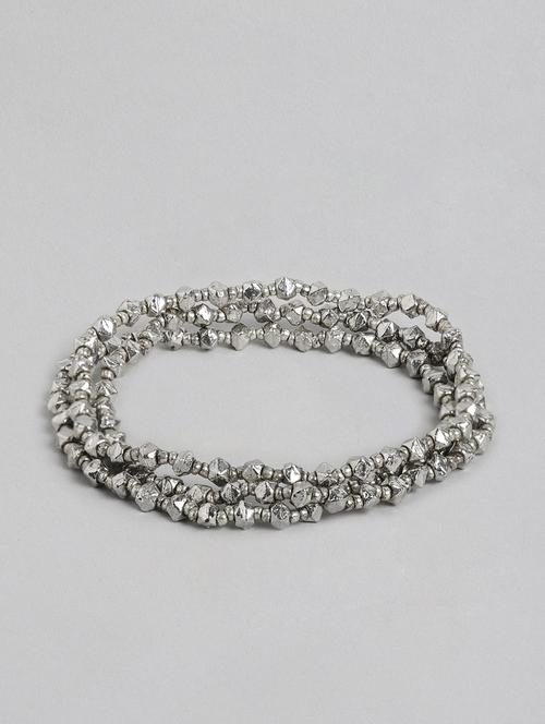 silver metal bangle bracelet - 18300629 - Standard Image - 0
