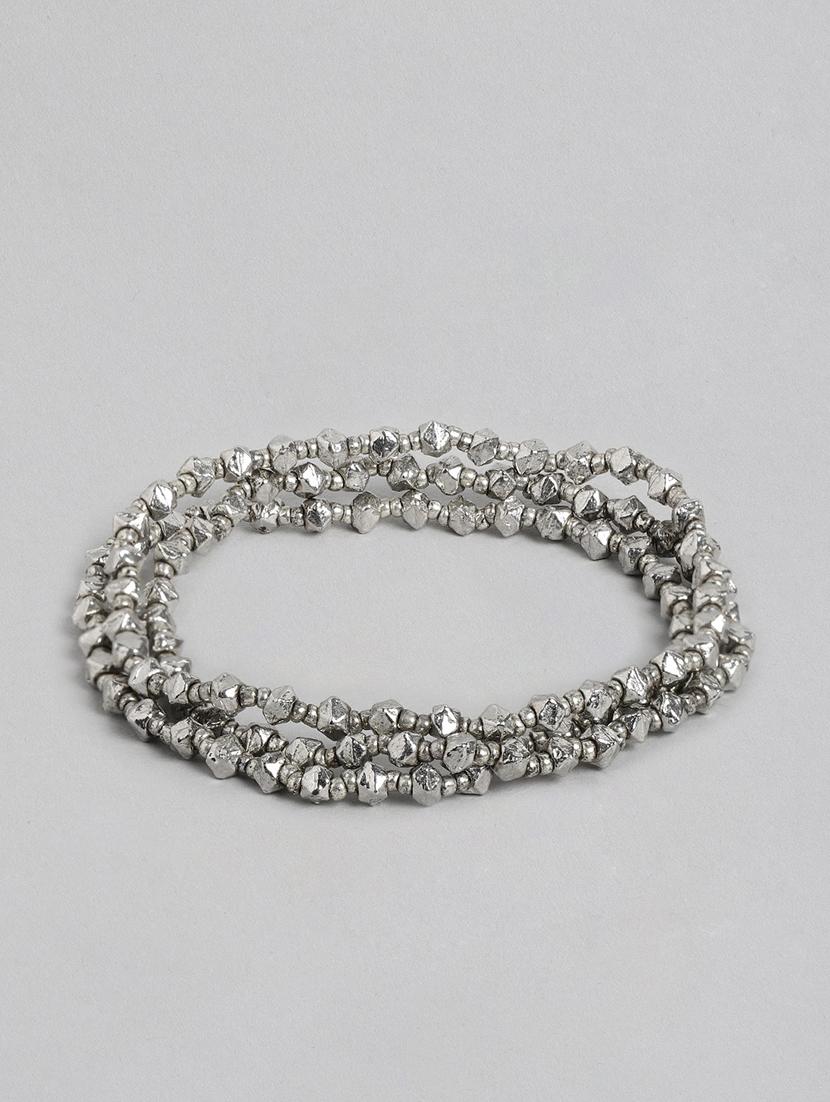 silver metal bangle bracelet - 18300629 - Zoom Image - 0